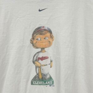 Vintage Nike Team Cleveland Indians Bobblehead Shirt 2001 Mens Sm/Youth 14-16